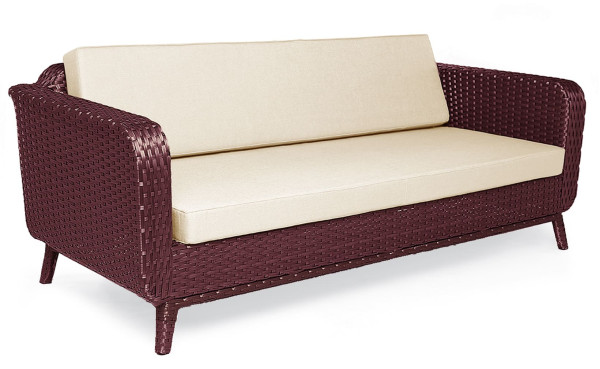 Диван из ротанга Pradex Теннесси трехместный Коричневый-0