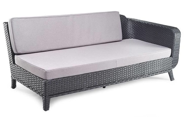 Диван із ротанга Pradex Теннессі з лівим підлокітником Чорний-0