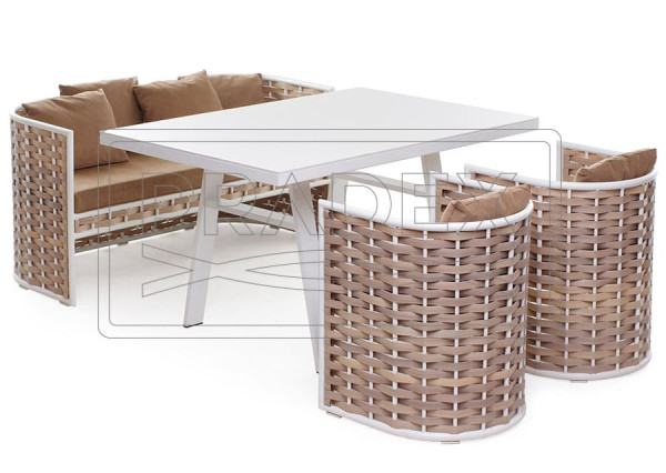 Диван из ротанга Pradex Тин двухместный Коричневый-1