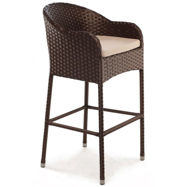Кресло из ротанга Pradex Барное Коричневое-0