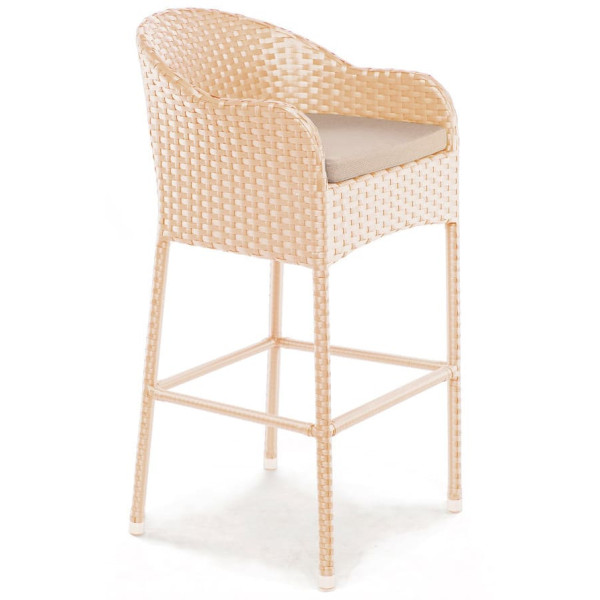 Кресло из ротанга Pradex Барное Бежевый-0