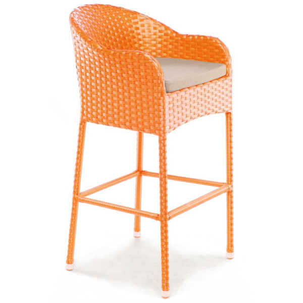 Кресло из ротанга Pradex Барное Оранжевый-0