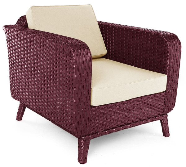 Крісло з ротанга Pradex Теннессі Бордовий-0