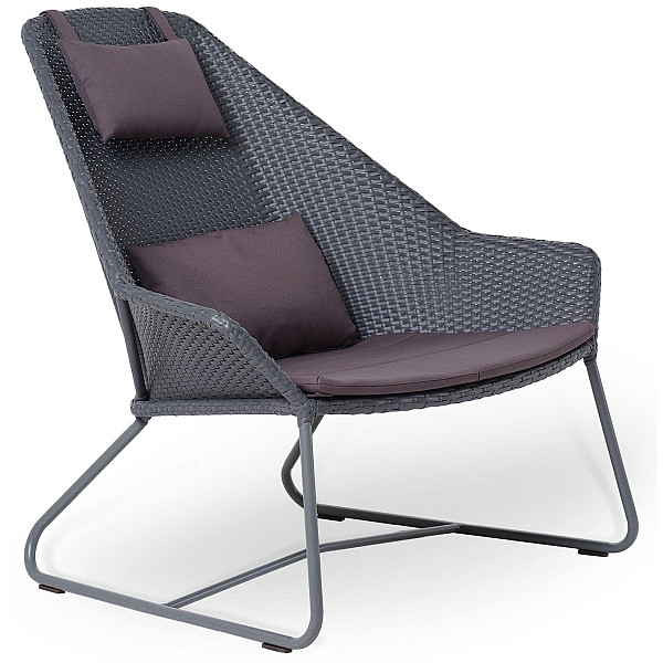 Кресло из ротанга Pradex Бриз Лаунж Серое-0