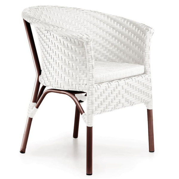 Кресло из ротанга Pradex Неаполь Белое-0