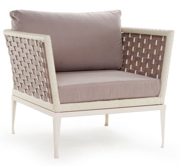 Кресло из ротанга Pradex Олли Бежевое-0