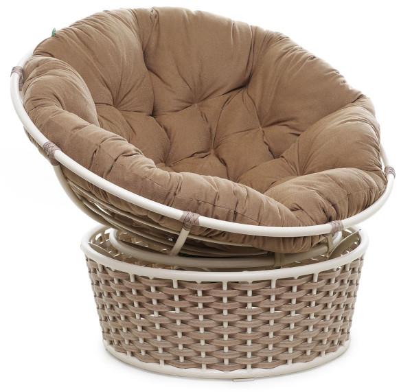 Кресло Pradex Папасан с вращающимся механизмом Коричневое-0