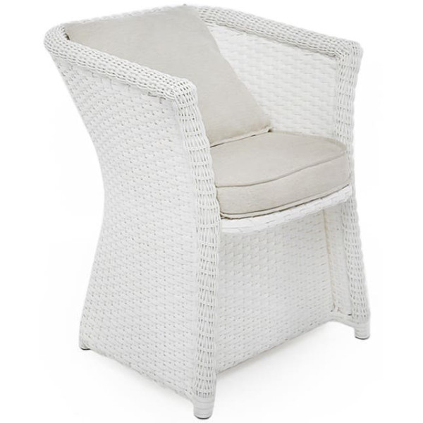 Кресло из ротанга Pradex Релакс с кантом Белое-0