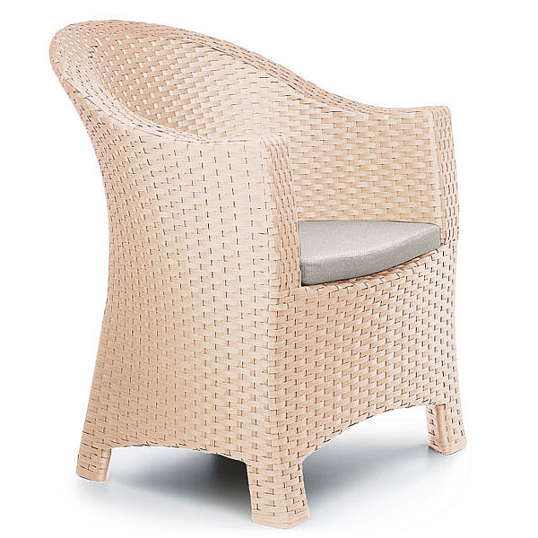 Кресло из ротанга Pradex Комфорт Бежевое-0