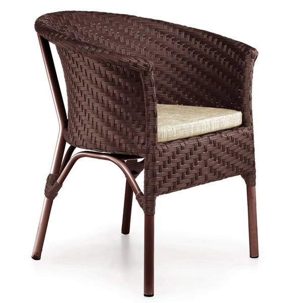 Кресло из ротанга Pradex Неаполь Темно-коричневое-0