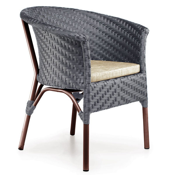 Кресло из ротанга Pradex Неаполь Серое-0