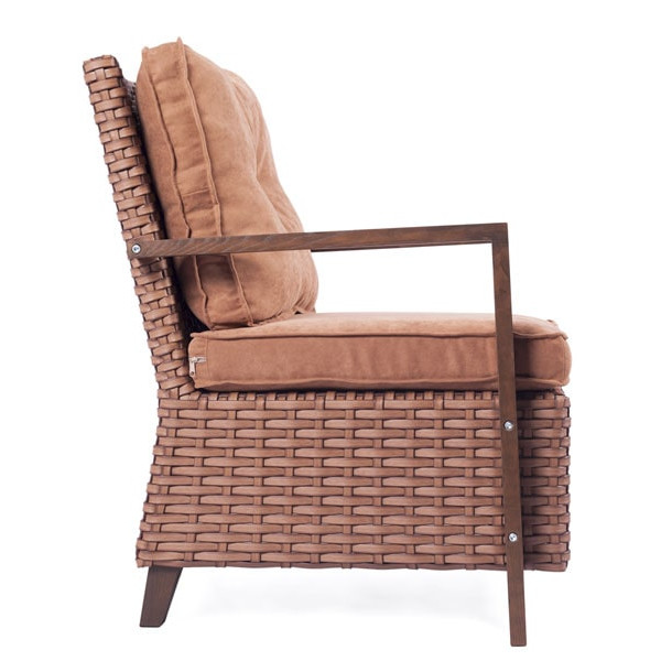 Кресло из ротанга Pradex Порту Коричневое-3
