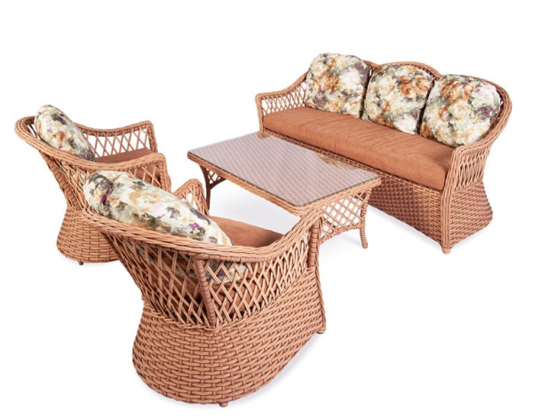 Кресло из ротанга Pradex Прованс Коричневое-5