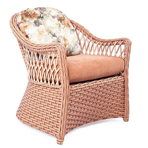 Кресло из ротанга Pradex Прованс Коричневое-0