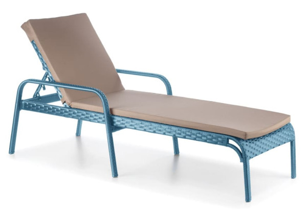 Шезлонг из ротанга Pradex Аризона Синий-0