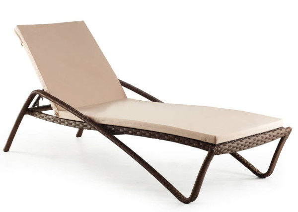 Шезлонг из ротанга Pradex Каир Темно-коричневый-0