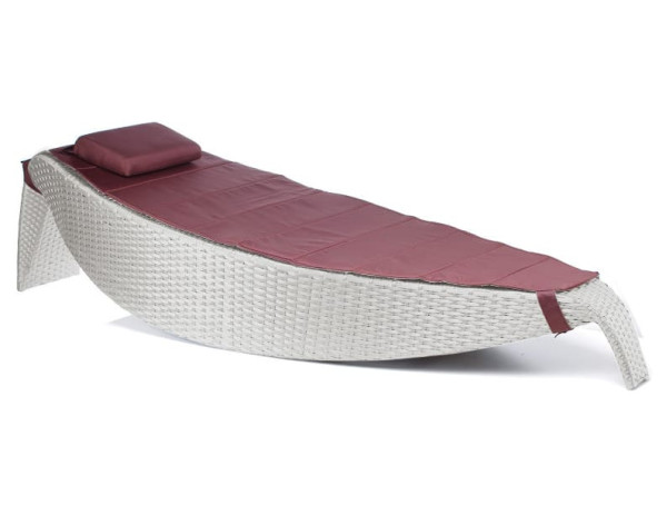 Шезлонг із ротанга Pradex Каное Білий-0