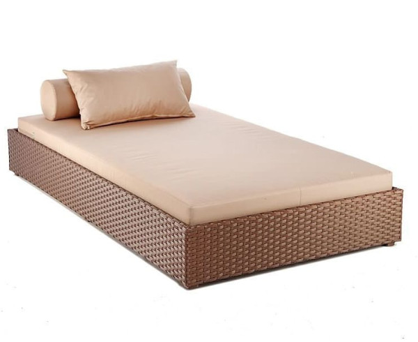 Лежак из ротанга Pradex Квадро Темно-коричневый-0