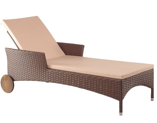 Шезлонг из ротанга Pradex Патио Темно-коричневый-0