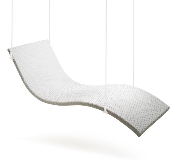 Шезлонг из ротанга Pradex Волна Белый-0