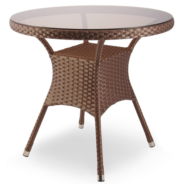 Стол из ротанга Pradex Монтана круглый Коричневый-0