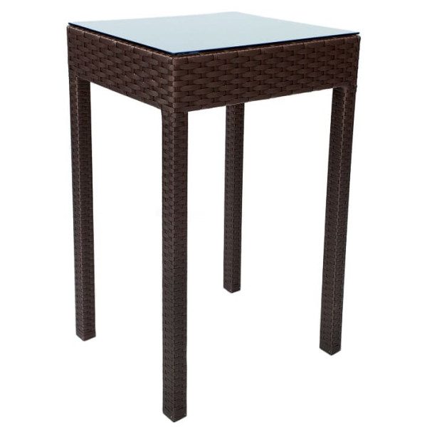 Стол из ротанга Pradex Барный квадратный Темно-коричневый-0