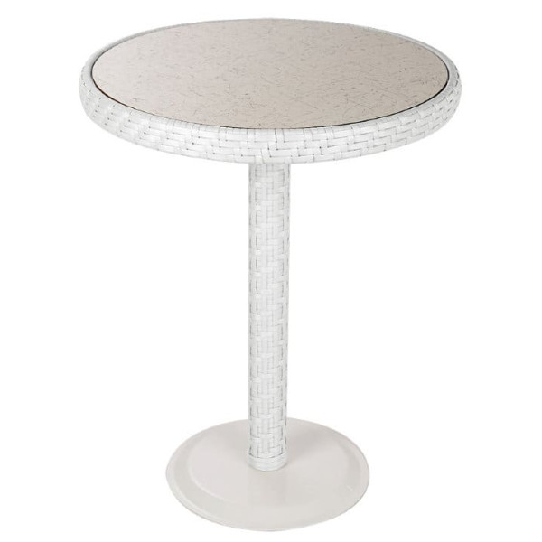 Стол из ротанга Pradex Бейсик-М круглый Белый-0