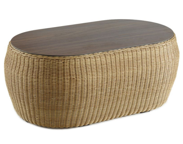 Стіл із ротанга Pradex Фіджі радіусний Бежевий-0