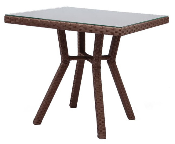 Стіл із ротанга Pradex Флеш квадратний Темно-коричневий-0