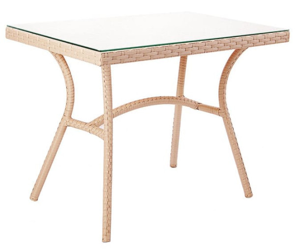 Стол из ротанга Pradex Глэм прямоугольный Бежевый-0