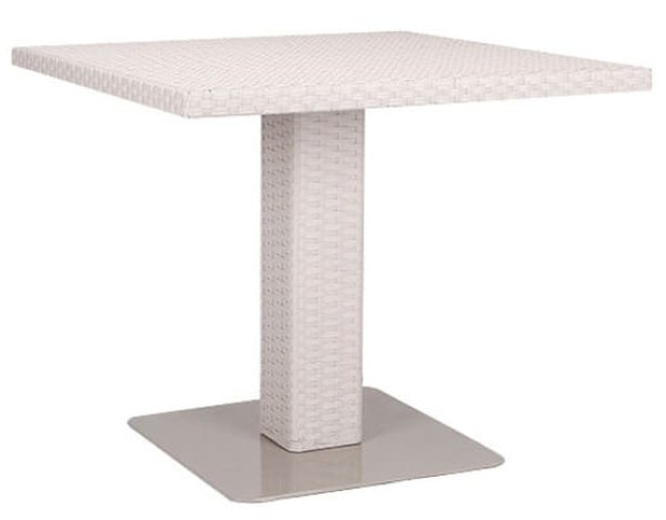 Стіл із ротанга Pradex Мартін квадратний на 1-й опорі Білий-0