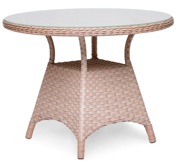 Стол из ротанга Pradex Осмо круглый Бежевый-0