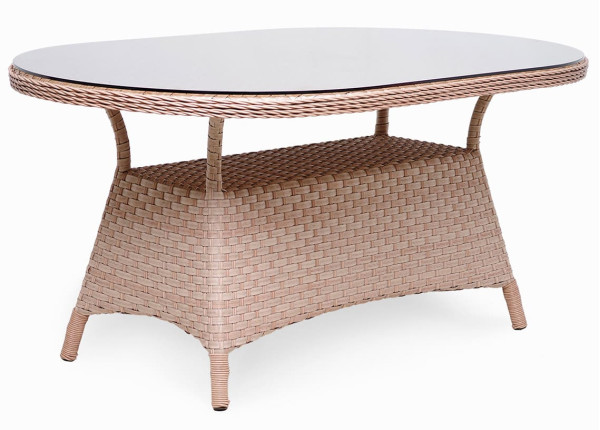 Стол из ротанга Pradex Осмо Радиусный Бежевый-0
