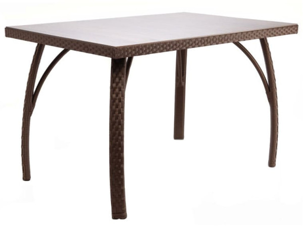Стол из ротанга Pradex Палермо прямоугольный Темно-коричневый-0
