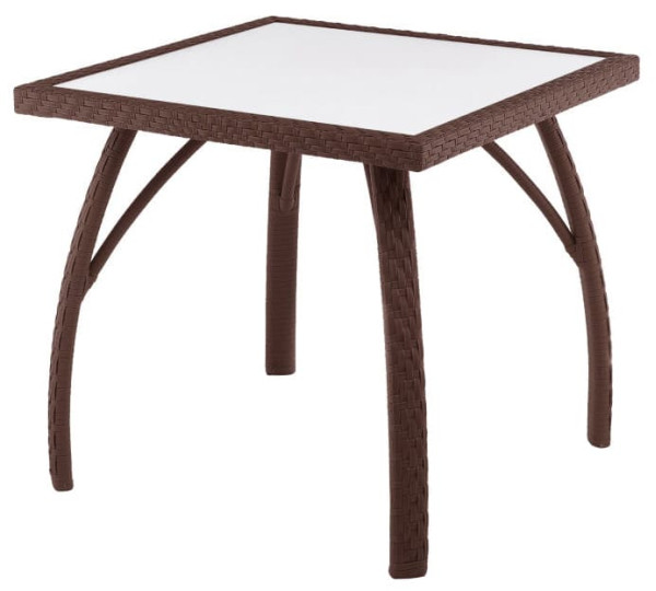 Стол из ротанга Pradex Палермо квадратный Темно-коричневый-0