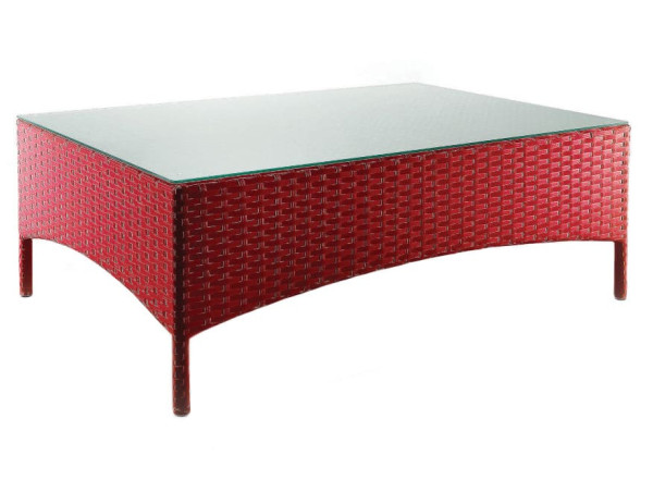 Стіл із ротанга Pradex Патіо прямокутний Червоний-0