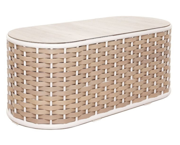 Стол из ротанга Pradex Тин журнальный Бежевый-0