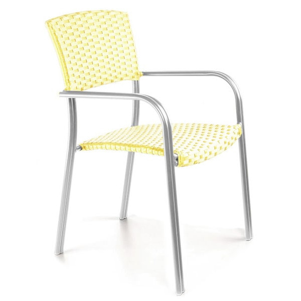 Стілець із ротанга Pradex Кафе-Палермо Жовтий перламутр-0