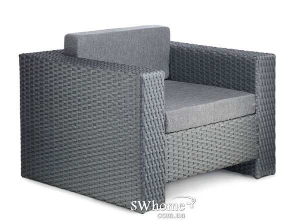 Кресло из ротанга Pradex Гранд Серое-0