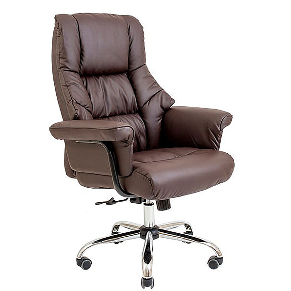 Кресло руководителя Richman Конгресc Хром Кожа-Люкс Коричневый-0