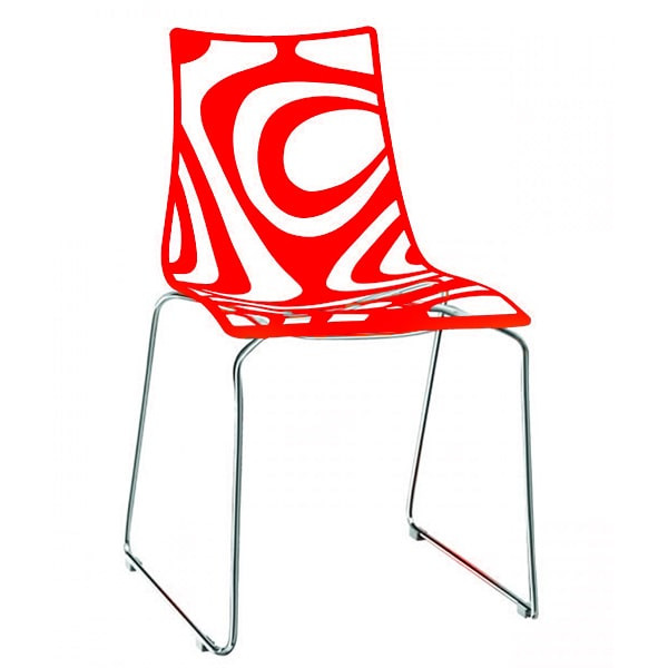 Стул Scab Design Wave Sledge Красный-0