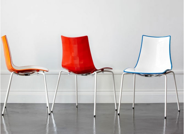 Стілець Scab Design Zebra Bicolour Помаранчево-білий-1