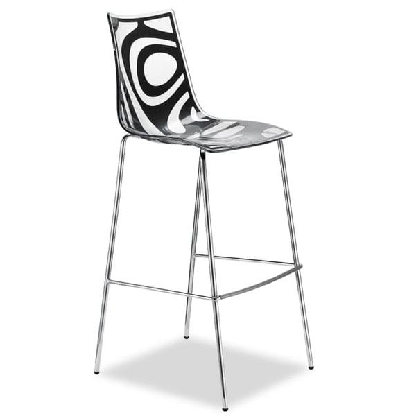 Барний стілець Scab Design Wave Прозоро-антрацит-0