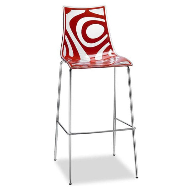 Барний стілець Scab Design Wave Прозоро-червоний-0