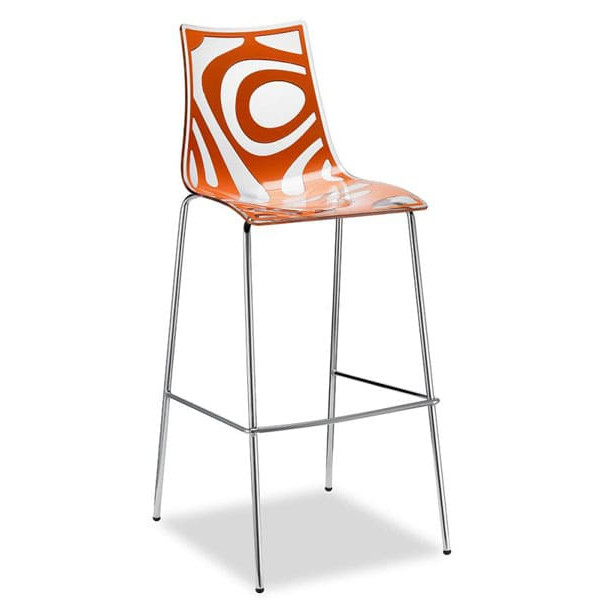 Барный стул Scab Design Wave Прозрачно-оранжевый-0