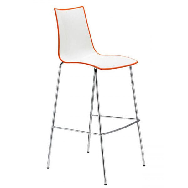 Барный стул Scab Design Zebra Bicolore Бело-оранжевый-0