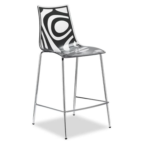 Полубарный стул Scab Design Wave Прозрачно-антрацит-0