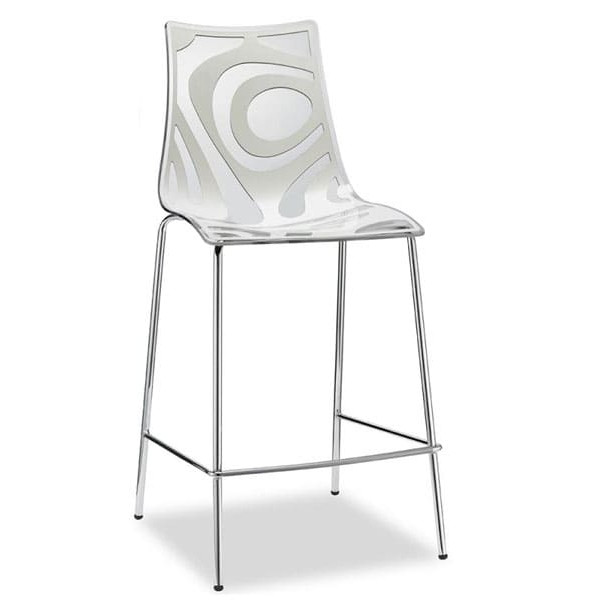 Полубарный стул Scab Design Wave Прозрачно-белый-0