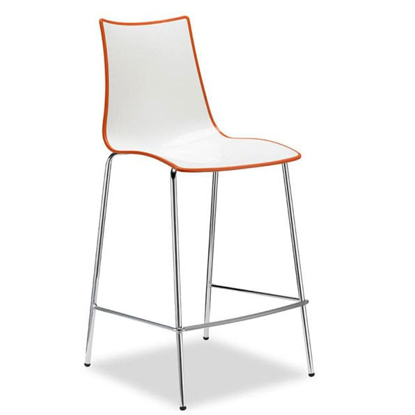 Напівбарний стілець Scab Design Zebra Bicolore Біло-жовтогарячий Напівбарний стілець Scab Design Zebra Bicolore Біло-жовтогарячий-0