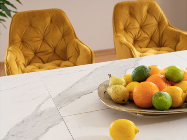 Керамічний стіл розкладний обідній Signal Armani Ceramic Ефект Мрамора/Чорний Мат-4